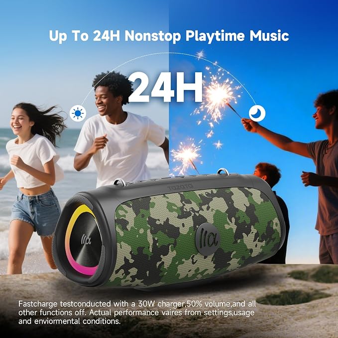 Portable Bluetooth Speaker 60W RMS, 90W Peak Loud Subwoofer Wireless Stereo - Image 5