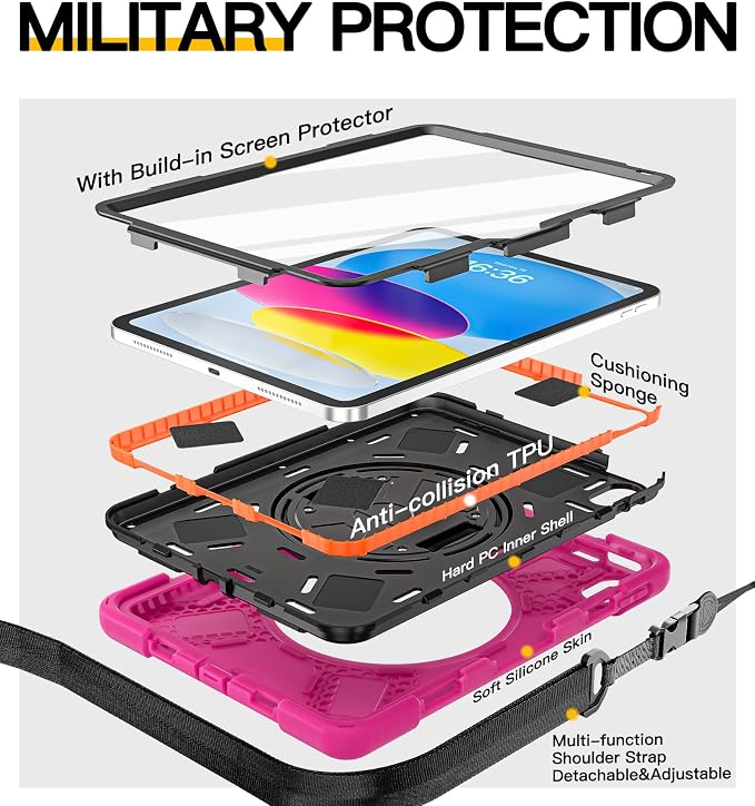 BRAECN for iPad 11th/10th Generation case 11/10.9 inch 2025/2022 Heavy Duty - Image 3