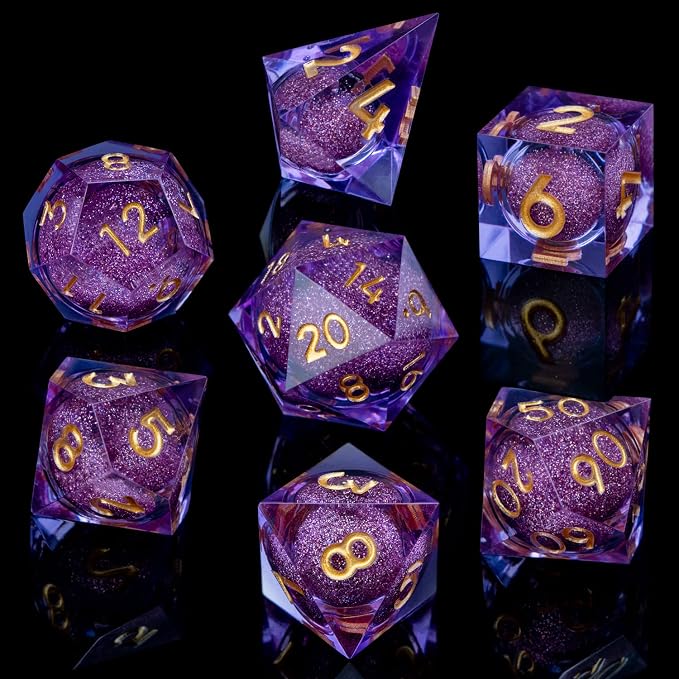 ARUOHHA DND Liquid Core Dice, Role Playing Dice Set D20 D12 D10 D8 D6 D4 - Image 2