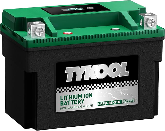 TYKOOL YTX9-BS -STD 240CCA Lithium LiFePO4 Motorcycle Battery, 2X Cranking Amps - Image 2