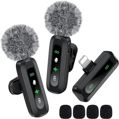 Wireless Lavalier Microphone for iPhone Recording Clip-on Mini Mic for by GoorDik