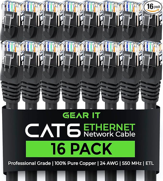 GEARit Cat 6 Ethernet Cable Cat6 Network Patch, Snagless Cord, Internet by GEARit