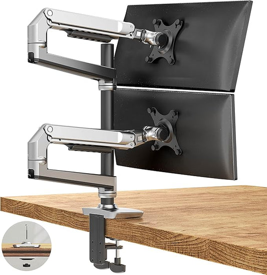 Dual Monitor Mount, Holds Screens up to 40 Inches and 25 lbs, Fully Adjustable by Ergounion