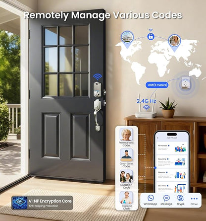 Veise VE017G Wi-Fi Keyless Entry Door Lock, App Remote & Voice Control - Image 6