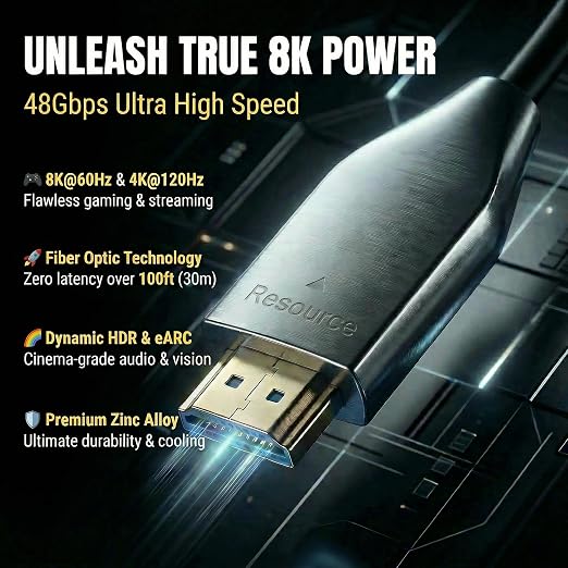 Fiber Optic HDMI Cable, Active Optical Cable High Speed HDMI Cord - Image 2