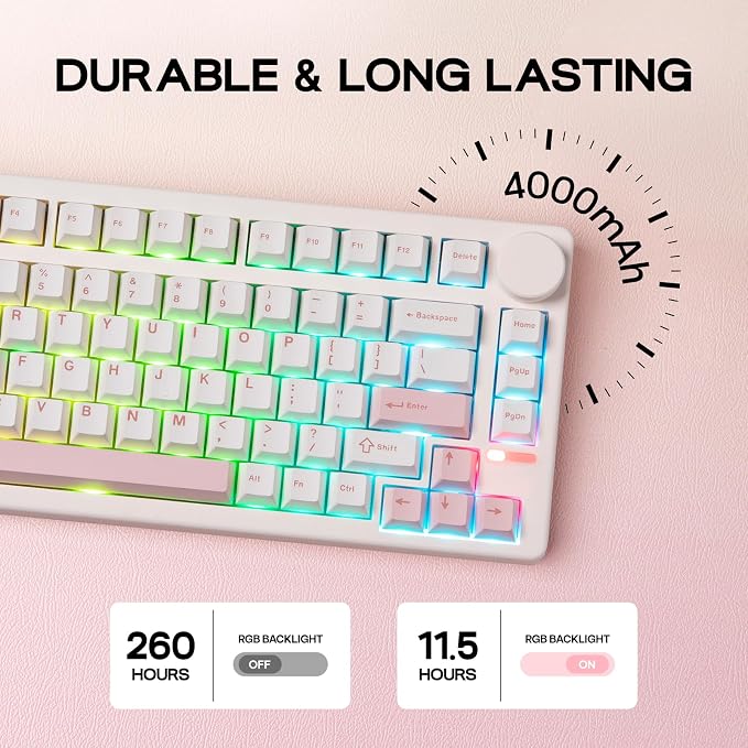 EPOMAKER QK81 75% Wireless Mechanical Gaming Keyboard, QMK/VIA Programmable and - Image 6