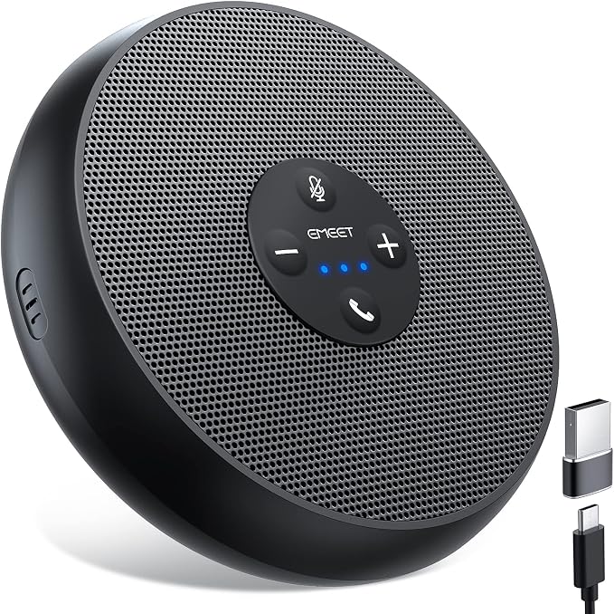 EMEET USB Speakerphone, M1A Zoom Certified AI Mics 360°Voice Pickup USB Type by EMEET