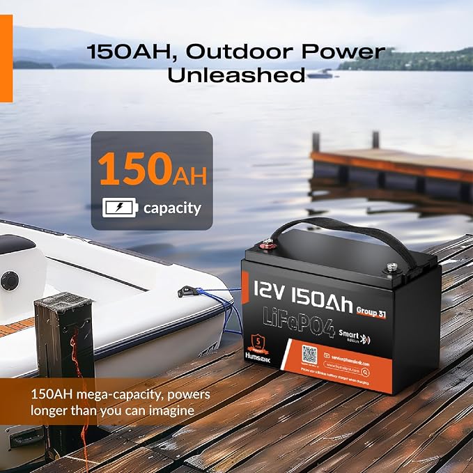 12V 150Ah LiFePO4 Lithium Battery BCI Group31 Bluetooth 2Pack, Built-in 110A BMS - Image 7
