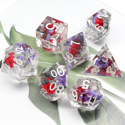 Haxtec Flower DND Dice Set Sharp Edge Dice - Image 3
