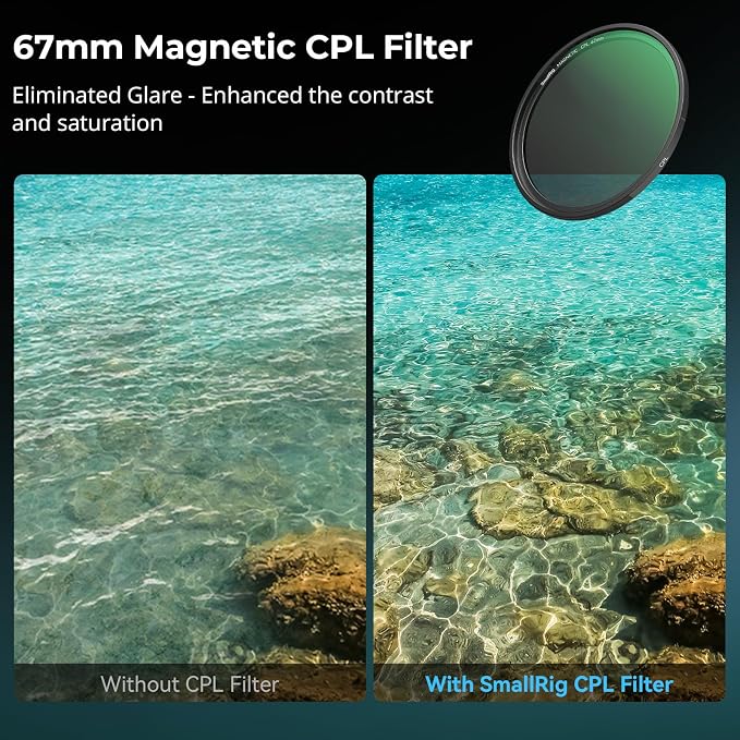 SmallRig 5-in-1 Magnetic 67mm Lens Filter Kit: VND + CPL + Black Mist 1/4 + - Image 4