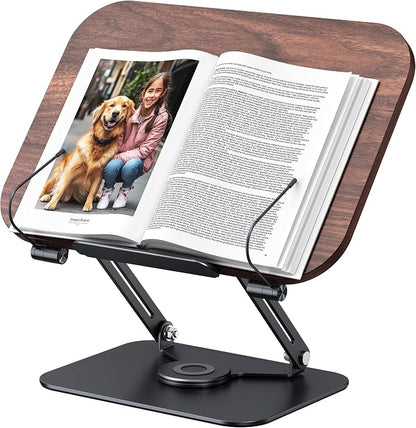 Book Stand for Reading, 360° Adjustable Book Holder, Foldable Book Holder Stand by MOKURU