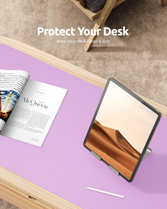YSAGi Leather Desk Pad Protector, Office Desk Mat, Large Mouse Pad, Non-Slip PU - Image 7