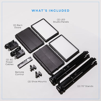 Lume Cube Studio Panel 2-Point Lighting Kit | Edge Lit LED Bicolor Light Panels - Image 6