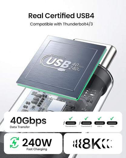 Silkland USB 4 Cable for Thunderbolt 4 Cable 3.3FT, 40Gbps Data Sync, 8K/5K USB - Image 2