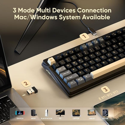 RedThunder K95 Wireless Mechanical Keyboard, TFT Screen & Knob, Tri-Mode - Image 4