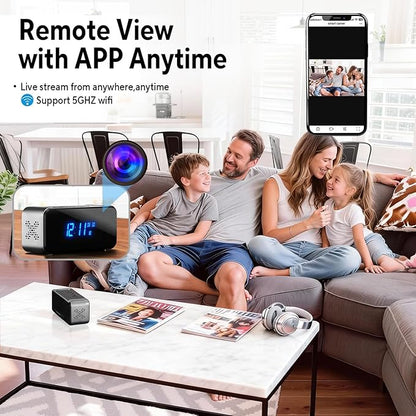 Hidden Camera with Alarm Clock & Bluetooth, Ultra 4K HD Wireless Indoor Camera - Image 3