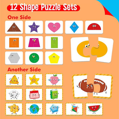 24 Set Color & Shape Puzzles, Self-Correcting Puzzle Matching Game Educational - Image 5