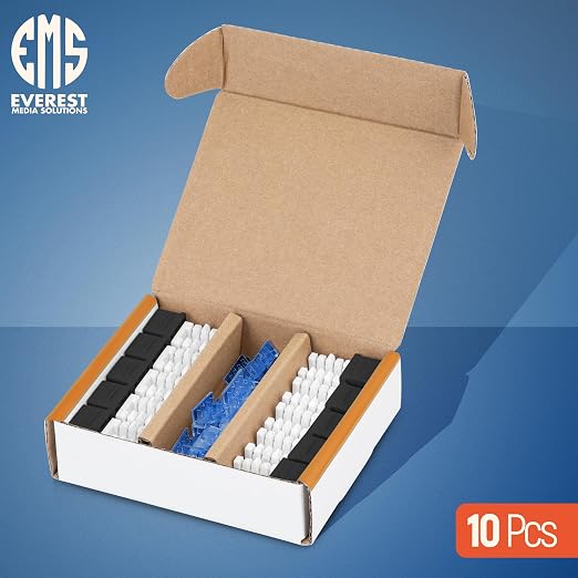 Everest 90° Angled RJ45 Cat5e Keystone Jacks 10-Pack in Black - Image 2