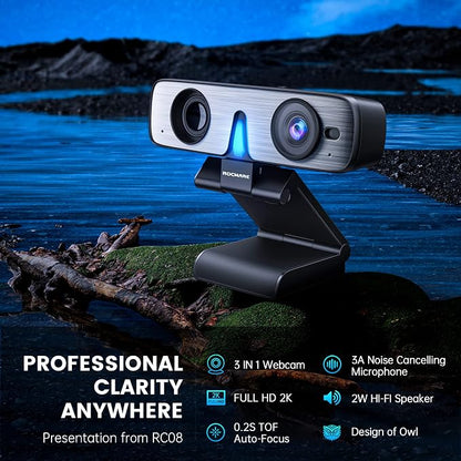 ROCWARE RC08 2K Webcam with Speaker, Webcam - Image 8