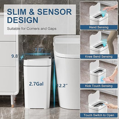 Vanpopubs 2 Pack 2.7 Gal Bathroom Trash Can - Image 4