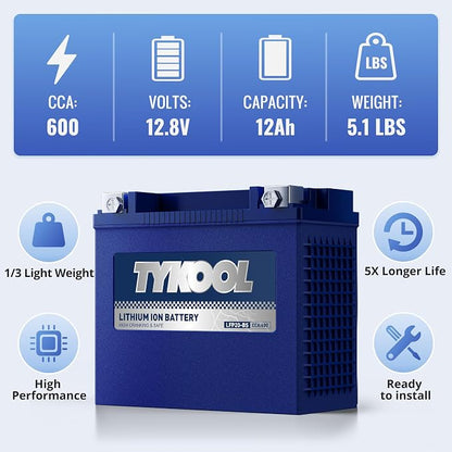 YTX20-BS/YTX20H-BS/GYZ20H Lithium LiFePO4 Motorcycle Battery, Built in BMS - Image 5