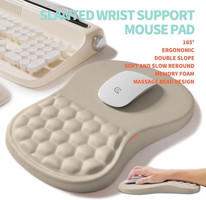 2-in-1 Ergonomic Set, Wave Rise Keyboard Wrist Rest and Massage Bulge Slope - Image 3