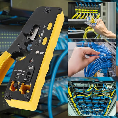 RJ45 Crimping Tool Ethernet Crimp All-In-One Modular Ethernet Crimper - Image 5