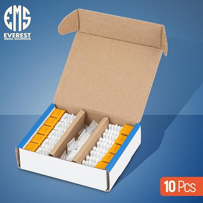 Everest 90° Angled RJ45 Cat6 Keystone Jacks 10-Pack in Yellow - Image 2