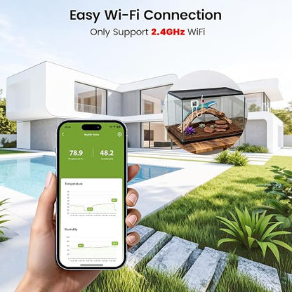 MOCREO WiFi Reptile Hygrometer Indoor Thermometer, Smart Humidity and - Image 2