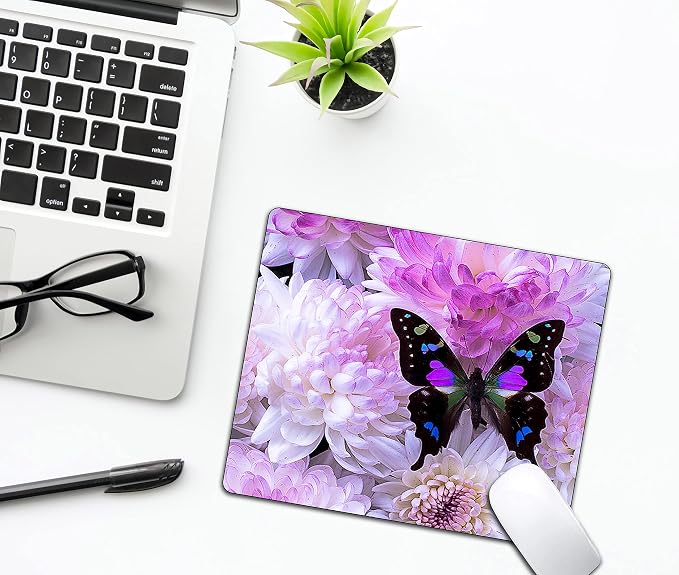 Black Butterfly Mouse Pad, Anti-Slip Rubber Base Wireless Mouse Pads - Image 5