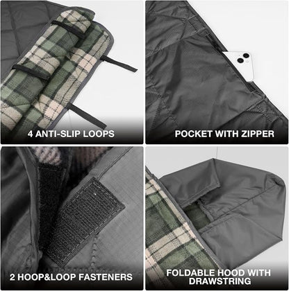 DUKUSEEK Waterproof Stadium Blanket, Hooded Outdoor Blankets Waterproof - Image 3
