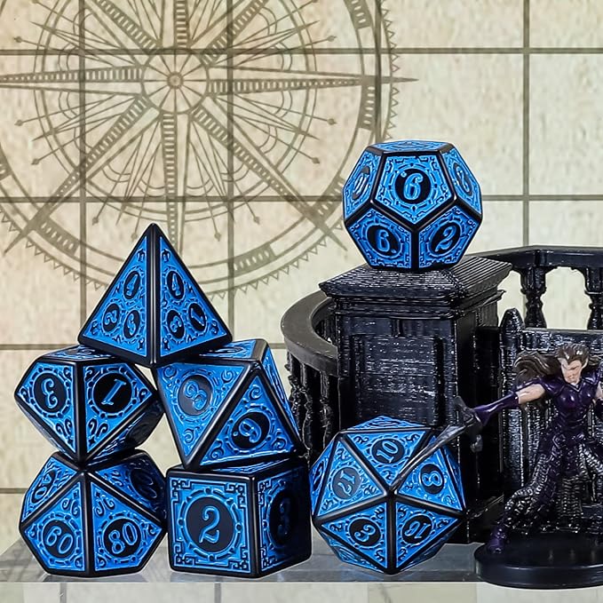 CiaraQ Polyhedral Dice with 5 Pouches, 5 Sets of Retro Dice - Image 5