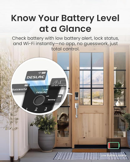 DESLOC Smart Lock D110 Plus, WiFi Fingerprint Smart Front Door Lock - Image 7