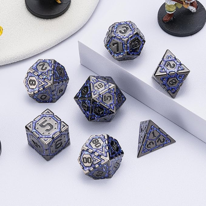 DND Metal Dice Set, Polyhedral Dice Set - Image 4