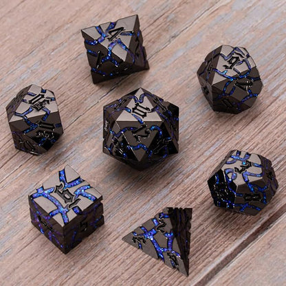DND Crack Stripe Dice, Metallic Glitter Dice Set - Image 4