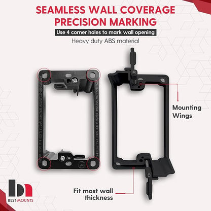 BestMounts - 1 Pack In Wall Cable Management Kit - Recessed Wall Plate Cable - Image 3