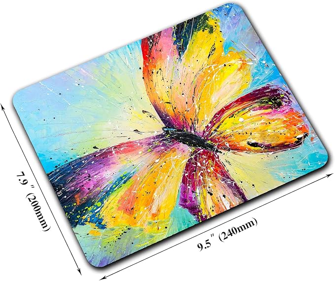 Colorful Butterfly Mouse Pad, Oil Painting Art Mousepad - Image 2