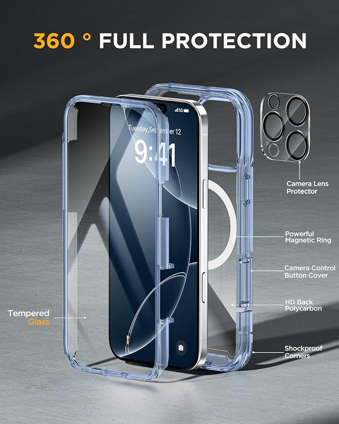 Miracase Magnetic for iPhone 16 Pro Case Full-Body Phone - Image 2