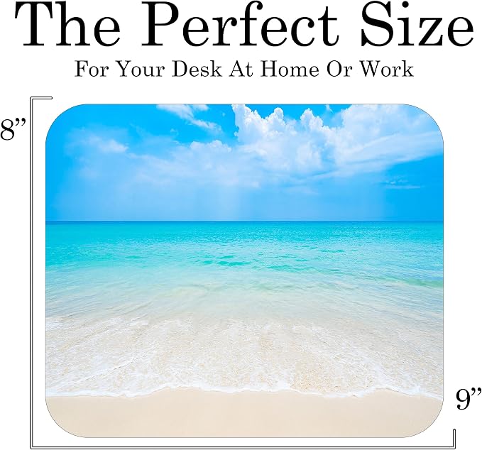 Coastal Shoreline Waves Sandy Beach Theme Mouse Pad Mat Mousepad - Image 3