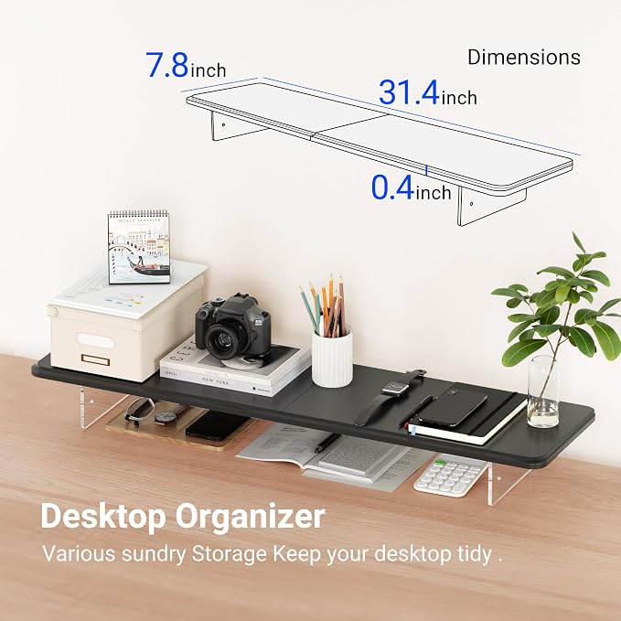 Monitor Stand Riser, 31.5-Inch LED Light Wood Computer Monitor Stand - Image 6