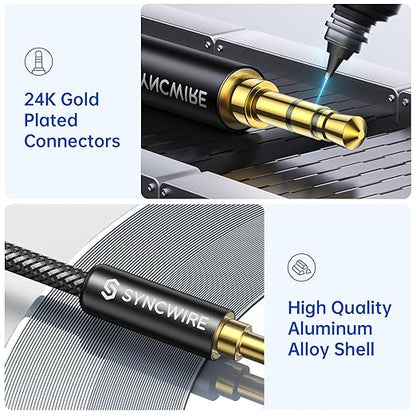 SYNCWIRE 3.5mm Nylon Braided Aux Cable, Audio Auxiliary Input Adapter Male to - Image 3