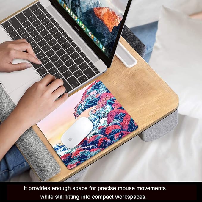 Japanese Ukiyo-e Ocean Waves Mouse Pad Personalized Design, Non-Slip Surface - Image 6