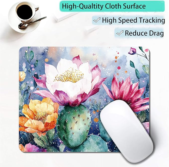 Cute Cactus Flower Plants Custom Mouse Pad - Image 3