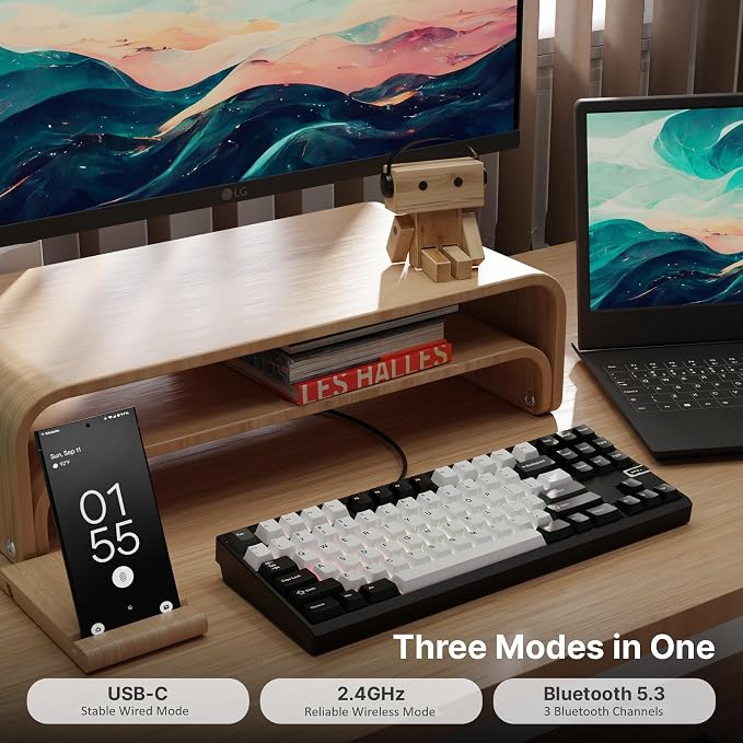 Chilkey ND TKL Aluminum Mechanical Keyboard, 87 Keys Tenkeyless Wireless Gaming - Image 3