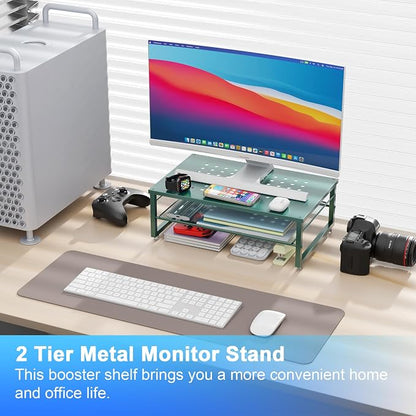 gianotter 2-Tier Metal Monitor Stand Riser, Desk Organizer - Image 2