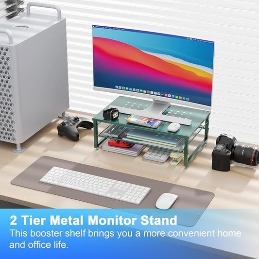 gianotter 2-Tier Metal Monitor Stand Riser, Desk Organizer - Image 2