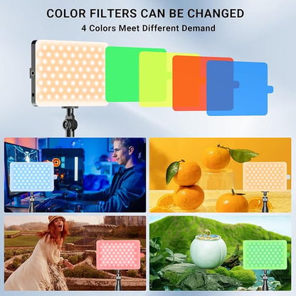 2-Pack LED Video Light with Stand, Home Studio Back Lights, Photo Lights with - Image 2