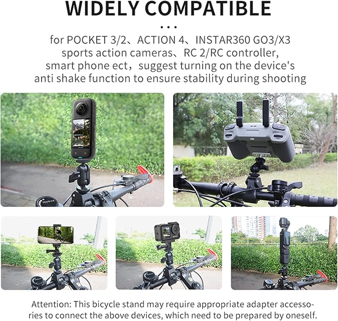 Action Camera Clamp Mount Bike Handlebar Mounts, Universal Compatible - Image 3
