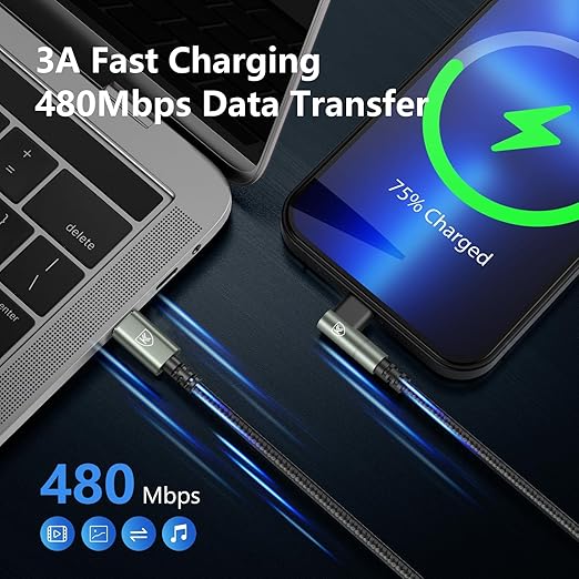 USB C to Lightning Cable 10FT 3Pack Long iPhone Charger Cable 90 Degree i Phone - Image 6