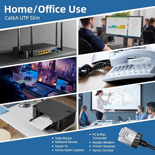 Ultra Thin Cat 6 UTP Ethernet Cable 10 Feet 5Pack, Flexible & Slim Rj45 Cat6a - Image 7